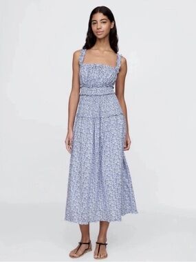 Doen GAP Floral Maxi Midi Summer Dress Blue small